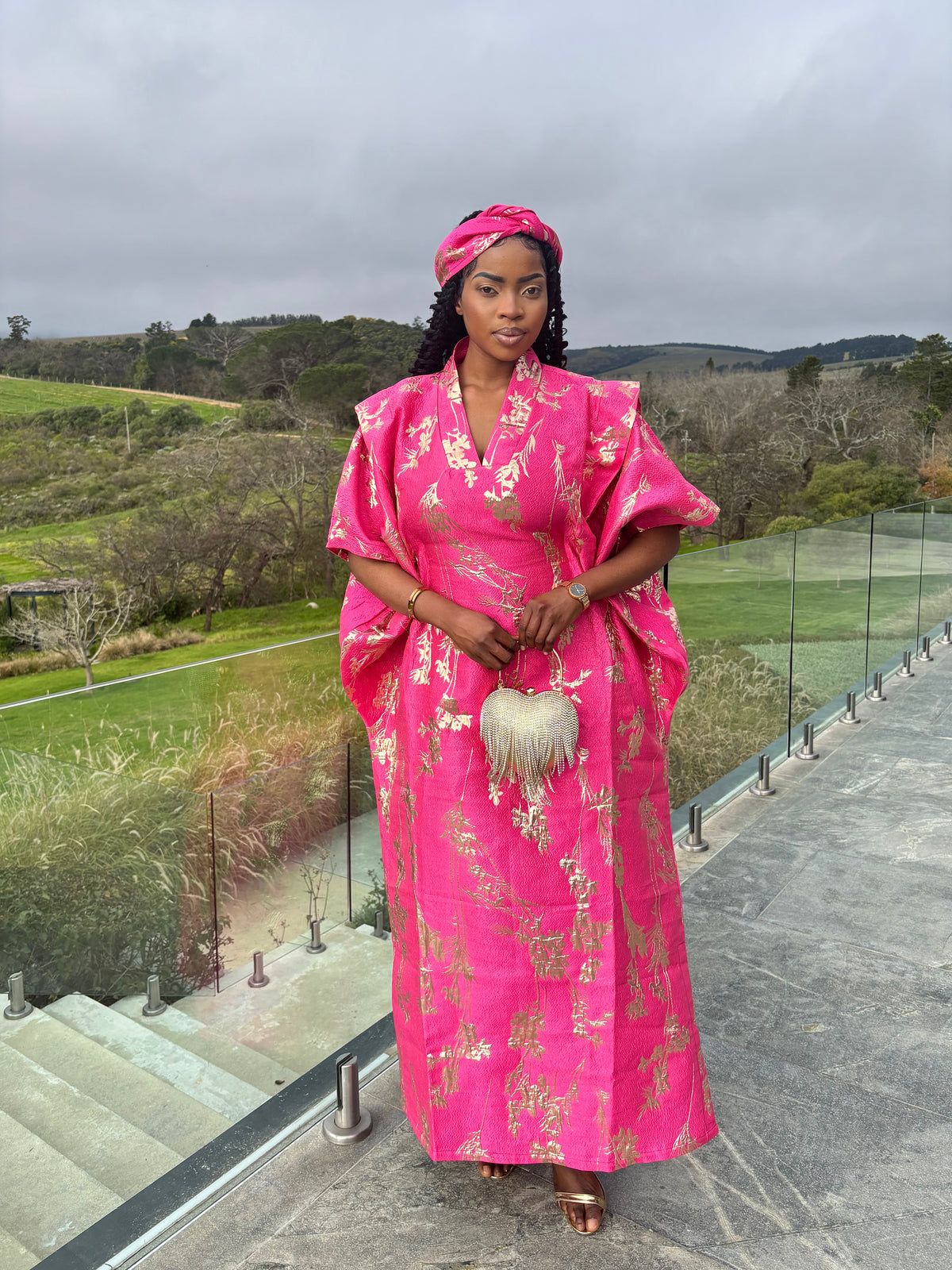 Hot Pink & Gold Floral Bubu