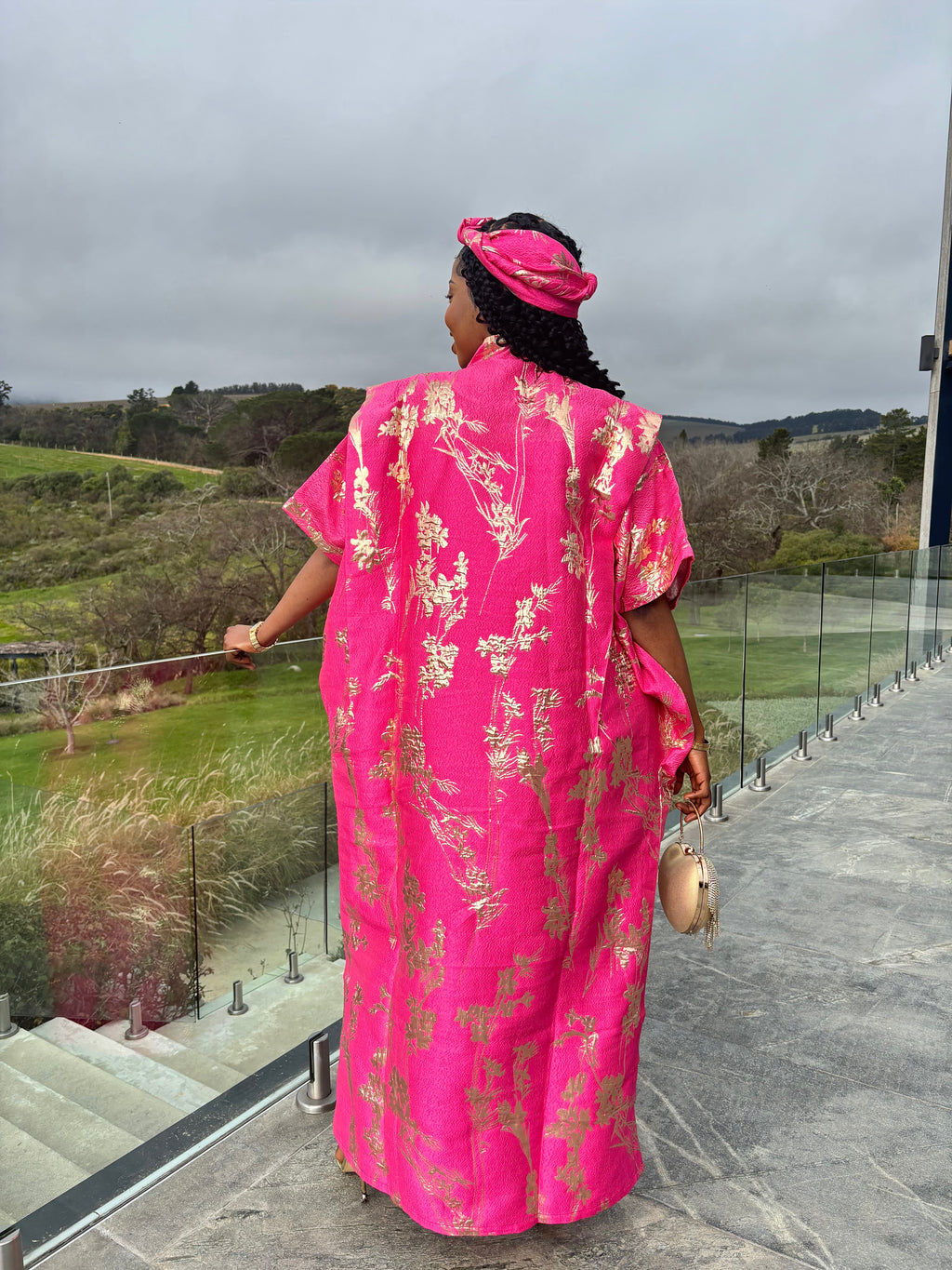 Hot Pink & Gold Floral Bubu