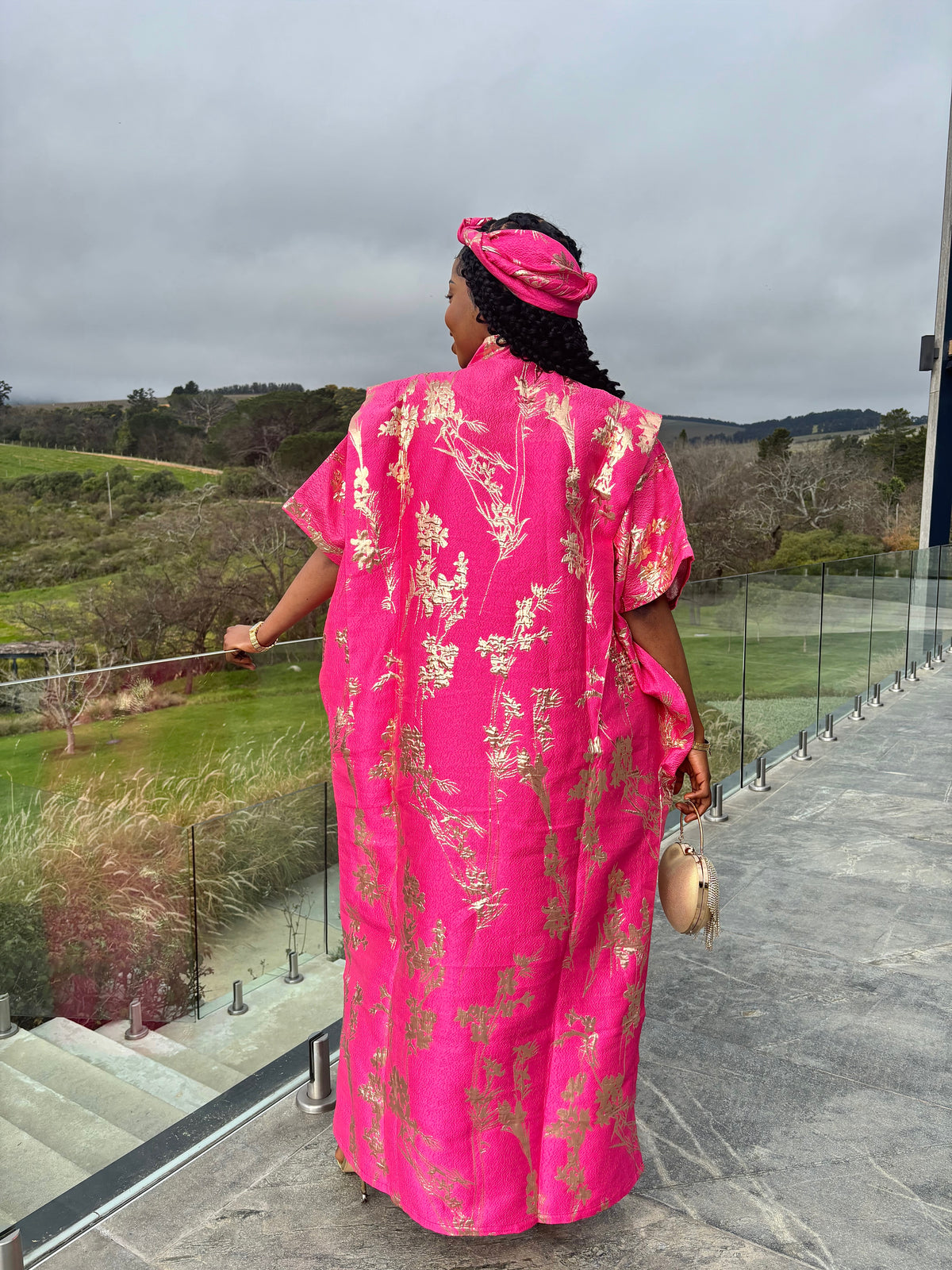 Hot Pink & Gold Floral Bubu
